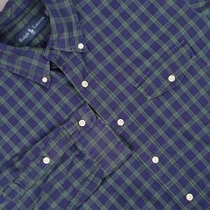 Ralph Lauren Shirt Mens Large Blackwatch Plaid Button Down Long Sleeve Pocket